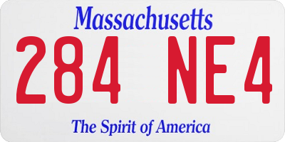 MA license plate 284NE4