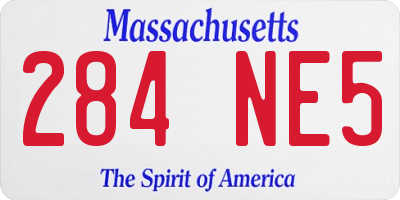 MA license plate 284NE5