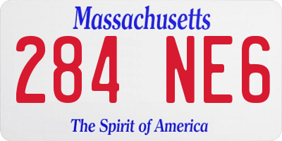 MA license plate 284NE6