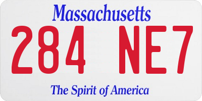 MA license plate 284NE7