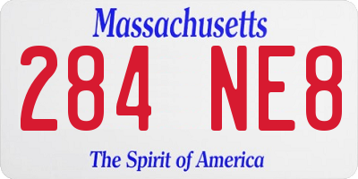 MA license plate 284NE8