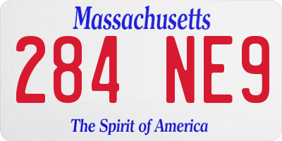 MA license plate 284NE9