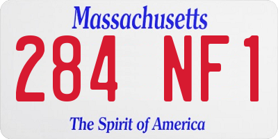 MA license plate 284NF1