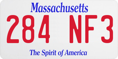MA license plate 284NF3