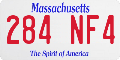 MA license plate 284NF4