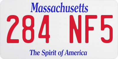 MA license plate 284NF5