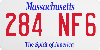 MA license plate 284NF6