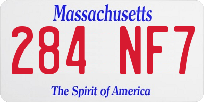 MA license plate 284NF7