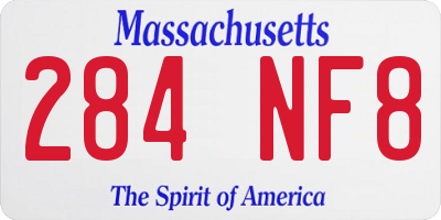 MA license plate 284NF8