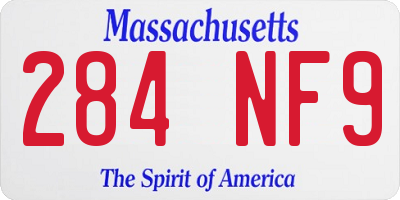 MA license plate 284NF9