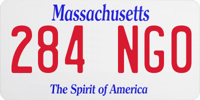 MA license plate 284NG0