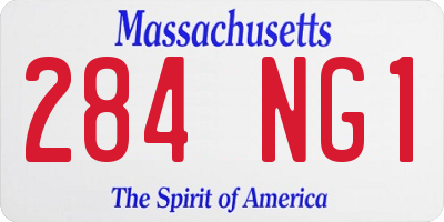MA license plate 284NG1