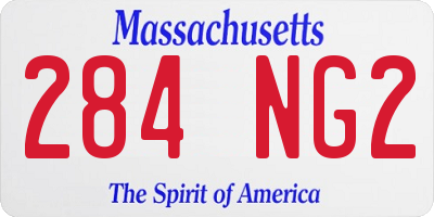MA license plate 284NG2