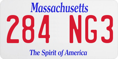 MA license plate 284NG3