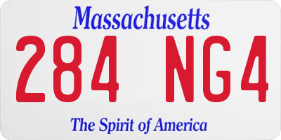 MA license plate 284NG4