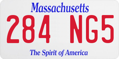 MA license plate 284NG5