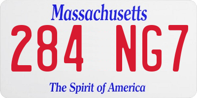 MA license plate 284NG7