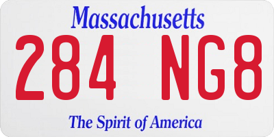 MA license plate 284NG8