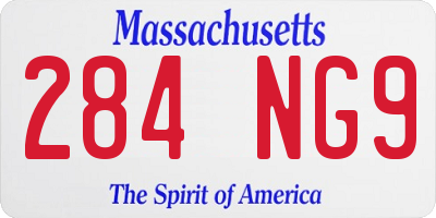MA license plate 284NG9