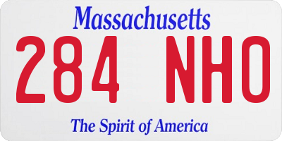 MA license plate 284NH0