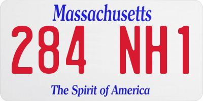 MA license plate 284NH1