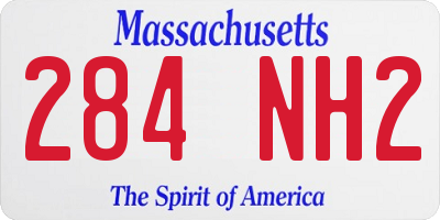 MA license plate 284NH2