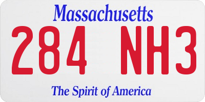 MA license plate 284NH3