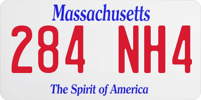 MA license plate 284NH4