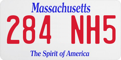 MA license plate 284NH5