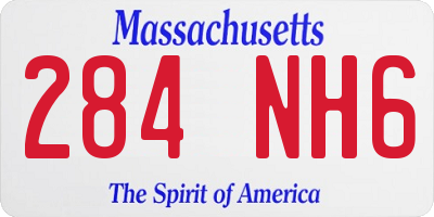 MA license plate 284NH6