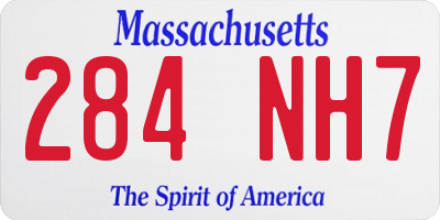 MA license plate 284NH7