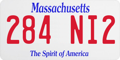 MA license plate 284NI2