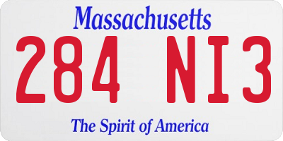 MA license plate 284NI3