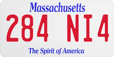 MA license plate 284NI4