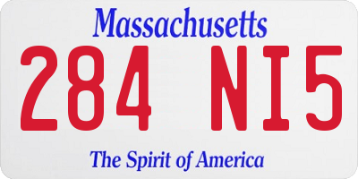 MA license plate 284NI5