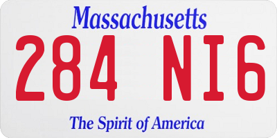 MA license plate 284NI6