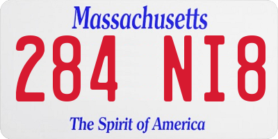 MA license plate 284NI8