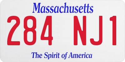 MA license plate 284NJ1