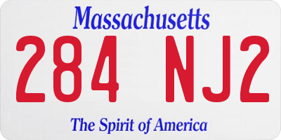 MA license plate 284NJ2