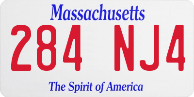 MA license plate 284NJ4