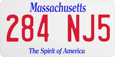 MA license plate 284NJ5
