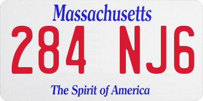 MA license plate 284NJ6