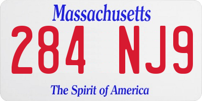 MA license plate 284NJ9