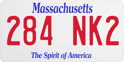 MA license plate 284NK2