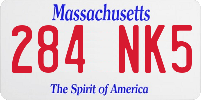 MA license plate 284NK5
