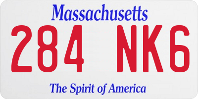 MA license plate 284NK6