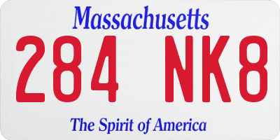 MA license plate 284NK8