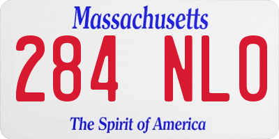 MA license plate 284NL0