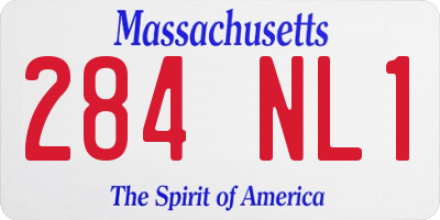 MA license plate 284NL1