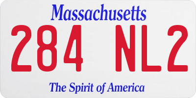 MA license plate 284NL2